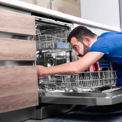 Dishwasher, Repairman, Repairing, Kitchen, Appliance